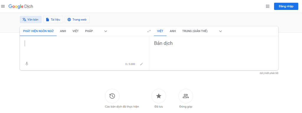 Phần mềm dịch tiếng Anh - Google Translate